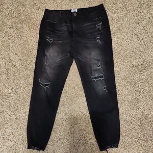 Women's Black Distressed Jeans by White Birch